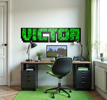 Sticker personnalisable carrés de jeu verts - TenStickers