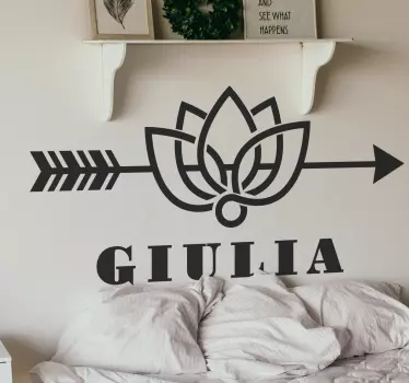 Sticker personnalisable design flèche lotus - TenStickers