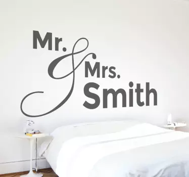 Sticker personnalisable Mr & Mrs - TenStickers