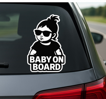 Sticker personnalisable petite fille drôle à bord - TenStickers