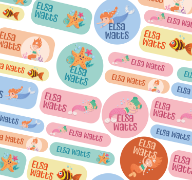 Sticker personnalisé scolaires motif sirènes - TenStickers