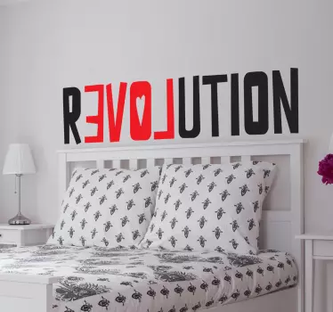 Sticker phrase révolution noir et rouge - TenStickers