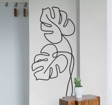 Sticker Plante Verte Feuille de monstera minimaliste - TenStickers