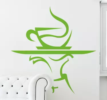 Sticker plateau serveur boisson chaude - TenStickers