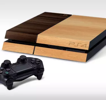 Autocollant PS4 effet texture bois - TenStickers