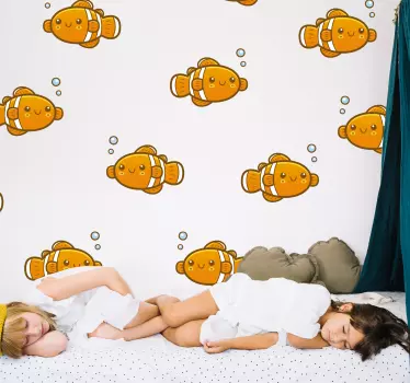 Sticker Chambre Enfant Dessin Poissons Mignons - TenStickers
