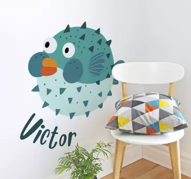 Sticker Chambre Enfant Poisson globe - TenStickers