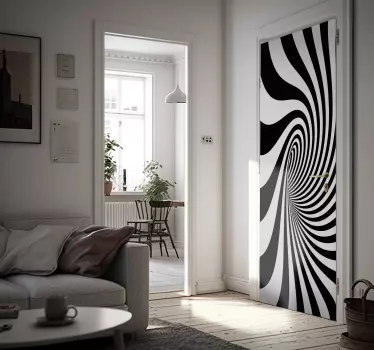 Sticker Porte à effet visuel noir et blanc - TenStickers