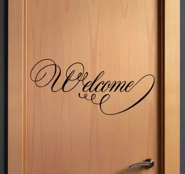 Sticker porte caligraphique welcome - TenStickers