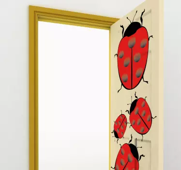 Sticker porte coccinelles - TenStickers