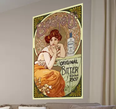 Sticker vintage poster Art Nouveau - TenStickers