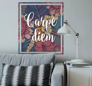Sticker poster floral saisis le jour - TenStickers