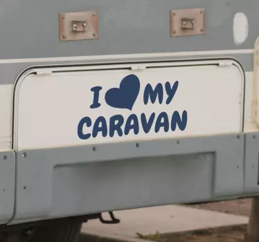 Sticker caravane phrase I love my caravan - TenStickers
