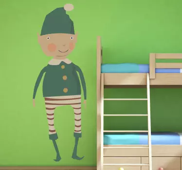 Sticker pour enfant lutin Noël - TenStickers