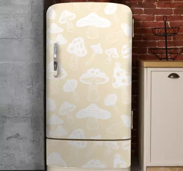 Sticker pour Frigo Dessins de champignons beiges - TenStickers