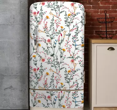 Sticker pour Frigo Fines fleurs de jardin minimalistes - TenStickers