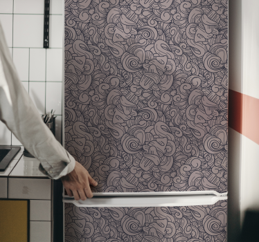 Sticker pour Frigo motif paisley abstrait - TenStickers