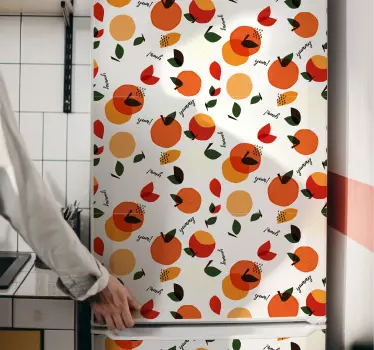 Sticker pour Frigo Oranges délicieuses abstraites - TenStickers