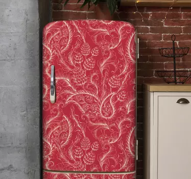 Sticker pour frigo Paisley rouge - TenStickers