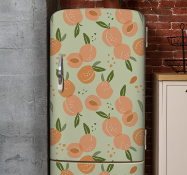 Sticker pour Frigo Pêches sur fond vert - TenStickers