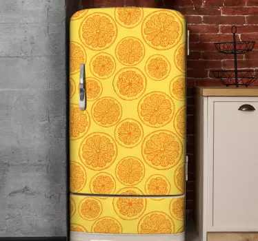 Sticker pour Frigo Réfrigérateur à dessin orange - TenStickers