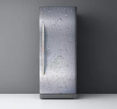Sticker frigo texture grise avec des gouttes - TenStickers