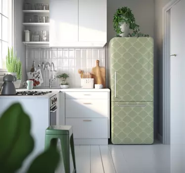 Sticker frigo vert géométrique - TenStickers