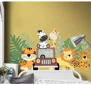 Sticker tête de lit animaux de safari - TenStickers