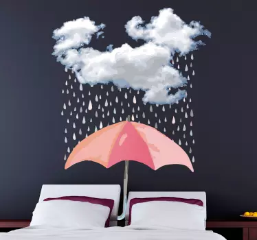 Sticker pour Tete de Lit Parapluie et nuage - TenStickers