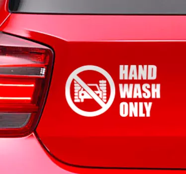 Sticker pour voiture hand wash only - TenStickers