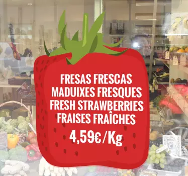 Sticker primeur fraise - TenStickers