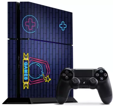 Sticker ps4 Éléments de jeu néon - TenStickers