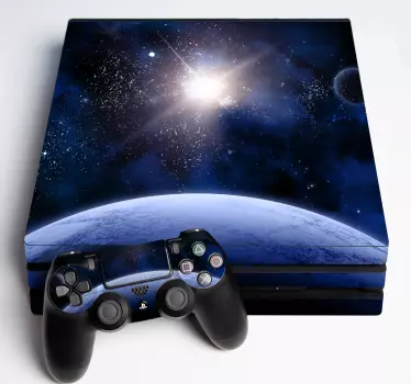 Sticker ps4 vue de l'univers cosmique - TenStickers