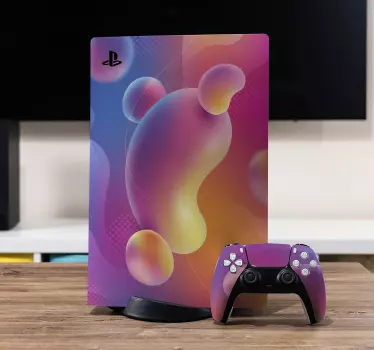 Sticker ps5 accessoires aux formes vibrantes - TenStickers