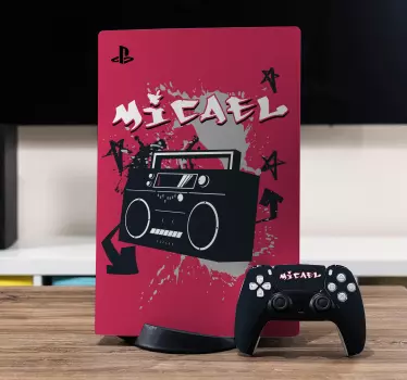 Sticker PS5 ambiance musicale rétro - TenStickers