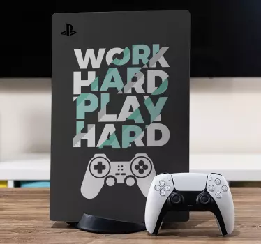 Sticker ps5 citation joue dur - TenStickers