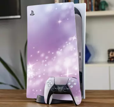Sticker ps5 design Étoiles violettes - TenStickers