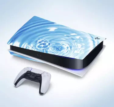 Sticker ps5 design ondes d'eau - TenStickers