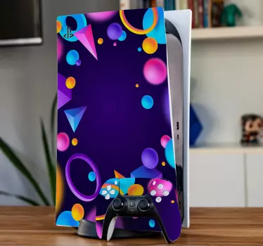 Sticker ps5 Éléments géométriques vibrants - TenStickers