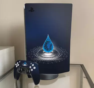 Sticker ps5 goutte d'eau bleue - TenStickers