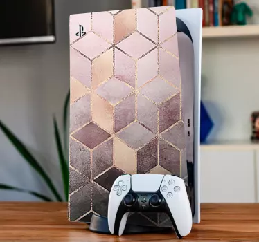 Sticker PS5 motif géométrique en nid d'abeille - TenStickers
