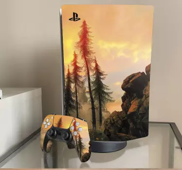 Sticker ps5 scène de coucher de soleil en pin - TenStickers