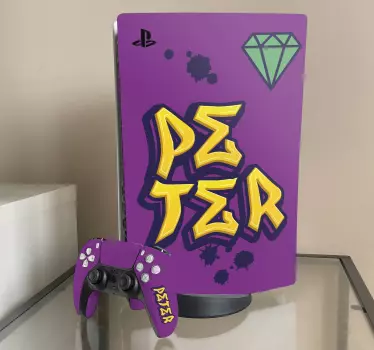 Sticker PS5 nom de graffiti de jeu - TenStickers