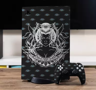 Sticker ps5 stylisation de figure mystique - TenStickers