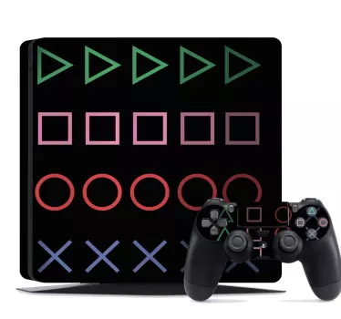 Sticker ps5 symboles de jeu géométriques - TenStickers