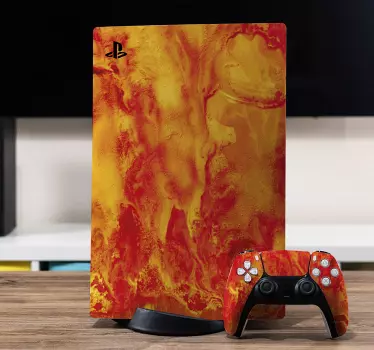 Sticker ps5 texture abstraite enflammée - TenStickers