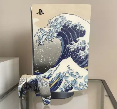 Sticker ps5 vagues et crêtes - TenStickers