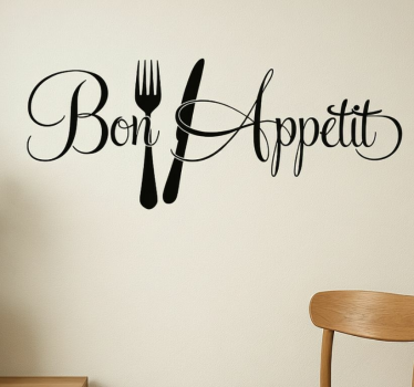 Sticker restaurant bon appétit avec des couverts - TenStickers