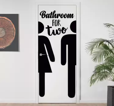Sticker salle de bain pour porte en verre 2 portes - TenStickers