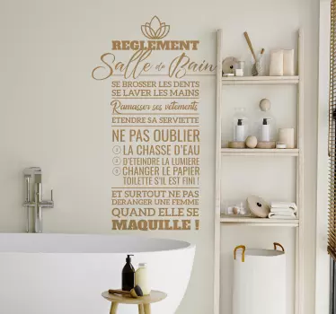 Sticker salle de bain reglement - TenStickers